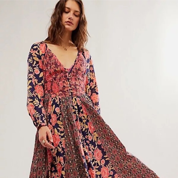 Free People A New Way Maxi Dress Size L - Picture 1 of 9